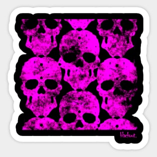 Skulls Convene in Magenta by Blackout Design Sticker